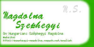 magdolna szephegyi business card